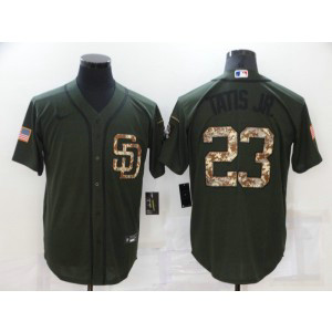 MLB Padres 23 Fernando Tatis Jr. Olive Camo Cool Base Men Jersey