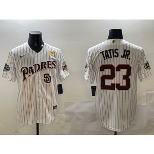MLB Padres 23 Fernando Tatis Jr. White Nike Throwback Men Jersey
