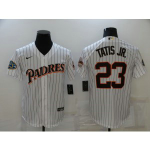 MLB Padres 23 Fernando Tatis Jr. White Throwback Men Jersey