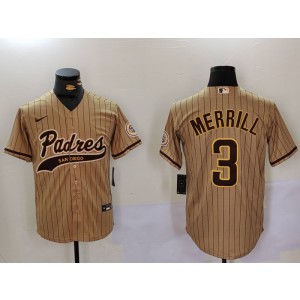MLB Padres 3 Merril Brown Nike Cool Base Men Jersey