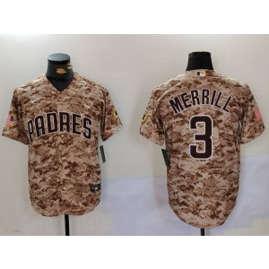 MLB Padres 3 Merrill Camo Nike Cool Base Men Jersey