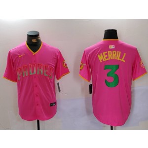 MLB Padres 3 Merrill Pink Nike Cool Base Men Jersey