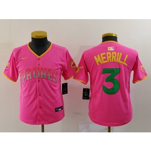 MLB Padres 3 Merrill Pink Nike Cool Base Youth Jersey