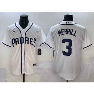 MLB Padres 3 Merrill White Nike Cool Base Men Jersey 1