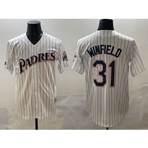 MLB Padres 31 Dave Winfield White Nike Cool Base Men Jersey