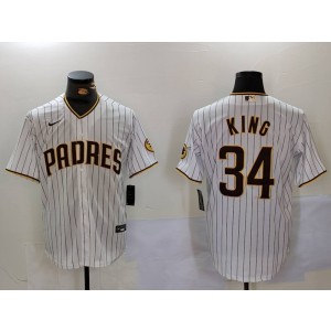 MLB Padres 34 King White Nike Cool Base Men Jersey