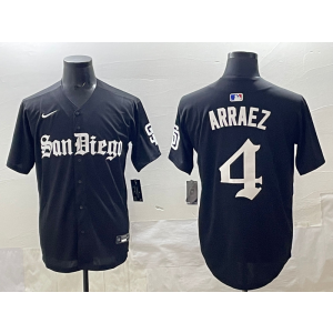 MLB Padres 4 Arraez New Black Nike Cool Base Men Jersey