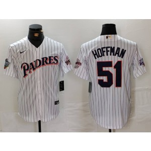 MLB Padres 51 Trevor Hoffman White Throwback Men Jersey