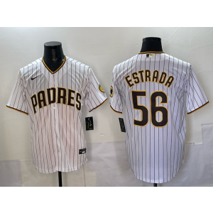 MLB Padres 56 Estrada White Nike Cool Base Men Jersey