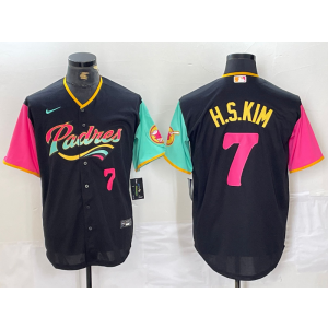 MLB Padres 7 Ha Seong Kim Black City Connect Nike Cool Base Men Jersey
