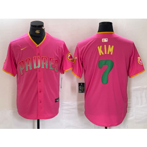 MLB Padres 7 Kim Pink Nike Cool Base Men Jersey