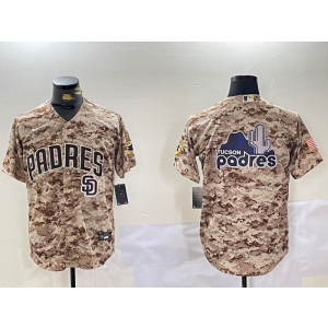 MLB Padres Blank Baseball Camo Nike Cool Base Men Jersey