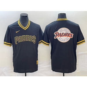 MLB Padres Blank Black Baseball Logo Nike Throwback Men Jersey
