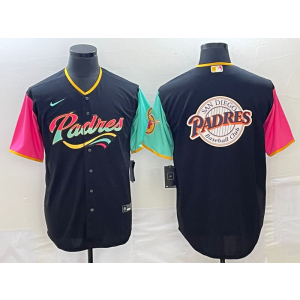 MLB Padres Blank Black City Baseball Logo Nike Men Jersey