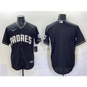 MLB Padres Blank Black Nike Cool Base Men Jersey