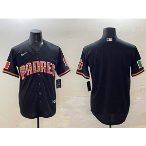MLB Padres Blank Black Rainbowl Nike Cool Base Men Jersey