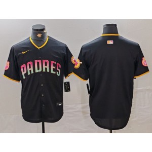 MLB Padres Blank Black Rainbowl Nike Cool Base Men Jersey