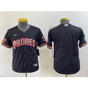 MLB Padres Blank Black Rainbowl Nike Cool Base Youth Jersey