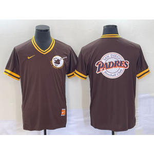 MLB Padres Blank Brown Baseball Logo Nike Throwback Men Jersey