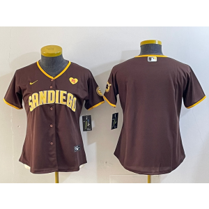 MLB Padres Blank Brown Nike Cool Base Women Jersey