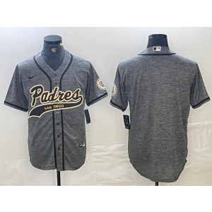 MLB Padres Blank Grey Nike Cool Base Men Jersey