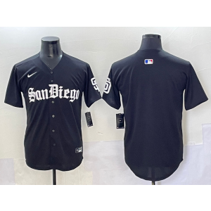 MLB Padres Blank New Black Nike Cool Base Men Jersey