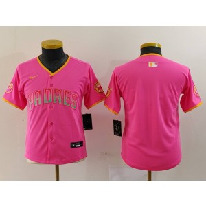 MLB Padres Blank Pink Nike Cool Base Youth Jersey