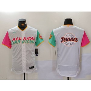 MLB Padres Blank Pink White City Nike Cool Base Men Jersey