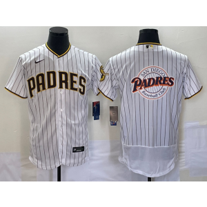 MLB Padres Blank White Baseball Logo Nike Flexbase Men Jersey