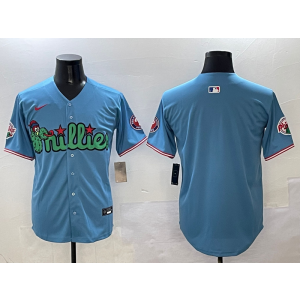 MLB Phillie Blank Blue Nike Cool Base Men Jersey