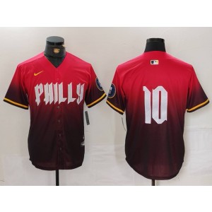 MLB Phillies 10 J.T. Realmuto Red 2024 City Connect Nike Cool Base Men Jersey