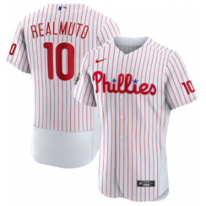 MLB Phillies 10 J.T. Realmuto White 2022 World Series Nike Flexbase Men Jersey