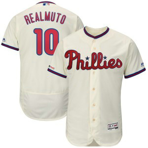 MLB Phillies 10 JT Realmuto Cream Flex Base Men Jersey