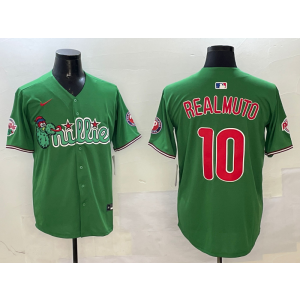 MLB Phillies 10 JT Realmuto Green Nike Cool Base Men Jersey