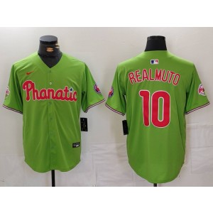 MLB Phillies 10 JT Realmuto Green Nike Cool Base Men Jersey