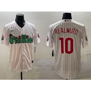 MLB Phillies 10 JT Realmuto White Nike Cool Base Men Jersey