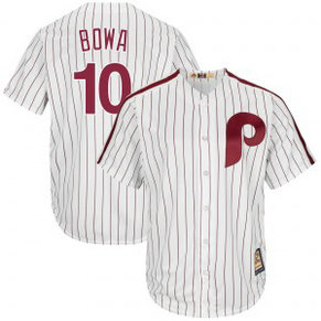 MLB Phillies 10 Larry Bowa White Cooperstown Collection Cool Base Men Jersey