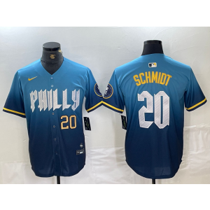 MLB Phillies 20 Mike Schmidt City Connect Nike Cool Base Men Jersey