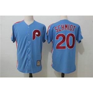 MLB Phillies 20 Mike Schmidt Light Blue Alternate Cooperstown Collection Men Jersey