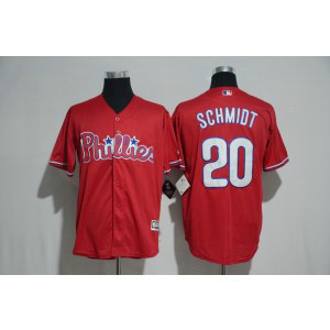 MLB Phillies 20 Mike Schmidt Red New Cool Base Men Jersey