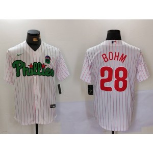 MLB Phillies 28 Alec Bohm New White Nike Cool Base Men Jersey
