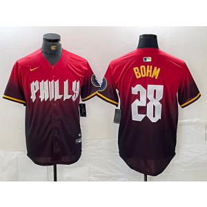 MLB Phillies 28 Alec Bohm Red 2024 City Connect Nike Cool Base Men Jersey