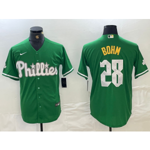 MLB Phillies 28 Bohm Green Nike Cool Base Men Jersey