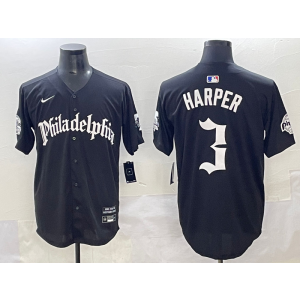 MLB Phillies 3 Bryce Harper Black New Nike Cool Base Men Jersey