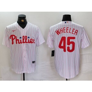 MLB Phillies 45 WHEELER White Nike Cool Base Men Jersey