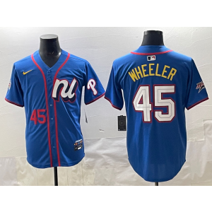 MLB Phillies 45 Wheeler Blue National League 2025 All Star Nike Cool Base Men Jersey