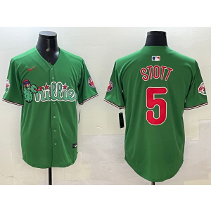 MLB Phillies 5 Bryson Stott Green Nike Cool Base Men Jersey
