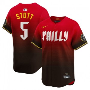 MLB Phillies 5 Bryson Stott Red 2024 City Connect Nike Cool Base Men Jersey