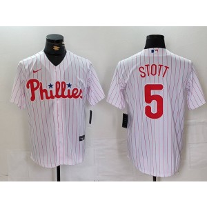 MLB Phillies 5 Bryson Stott White Nike Cool Base Men Jersey