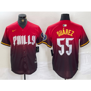 MLB Phillies 55 Red 2024 City Connect Nike Cool Base Men Jersey
